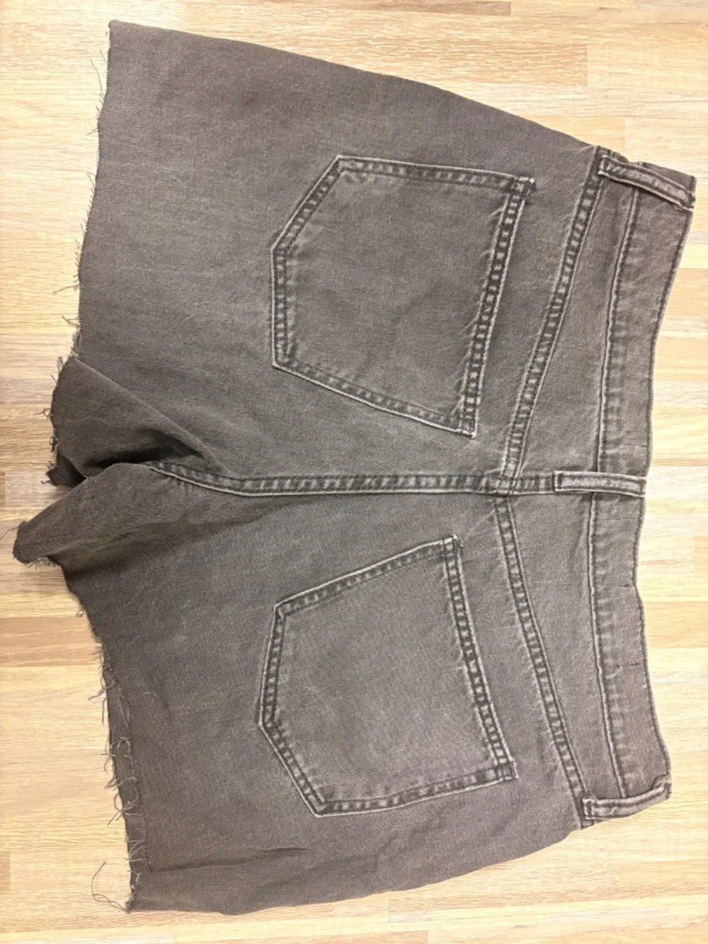 Black denim shorts